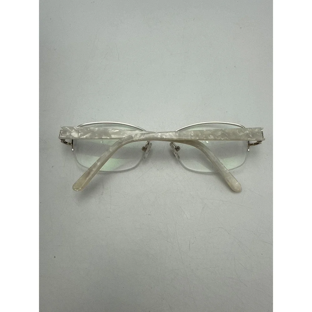 Splendor SP 4006 YG Eyeglasses Gold White Pearl Semi-Rimless Frames 54-18-135